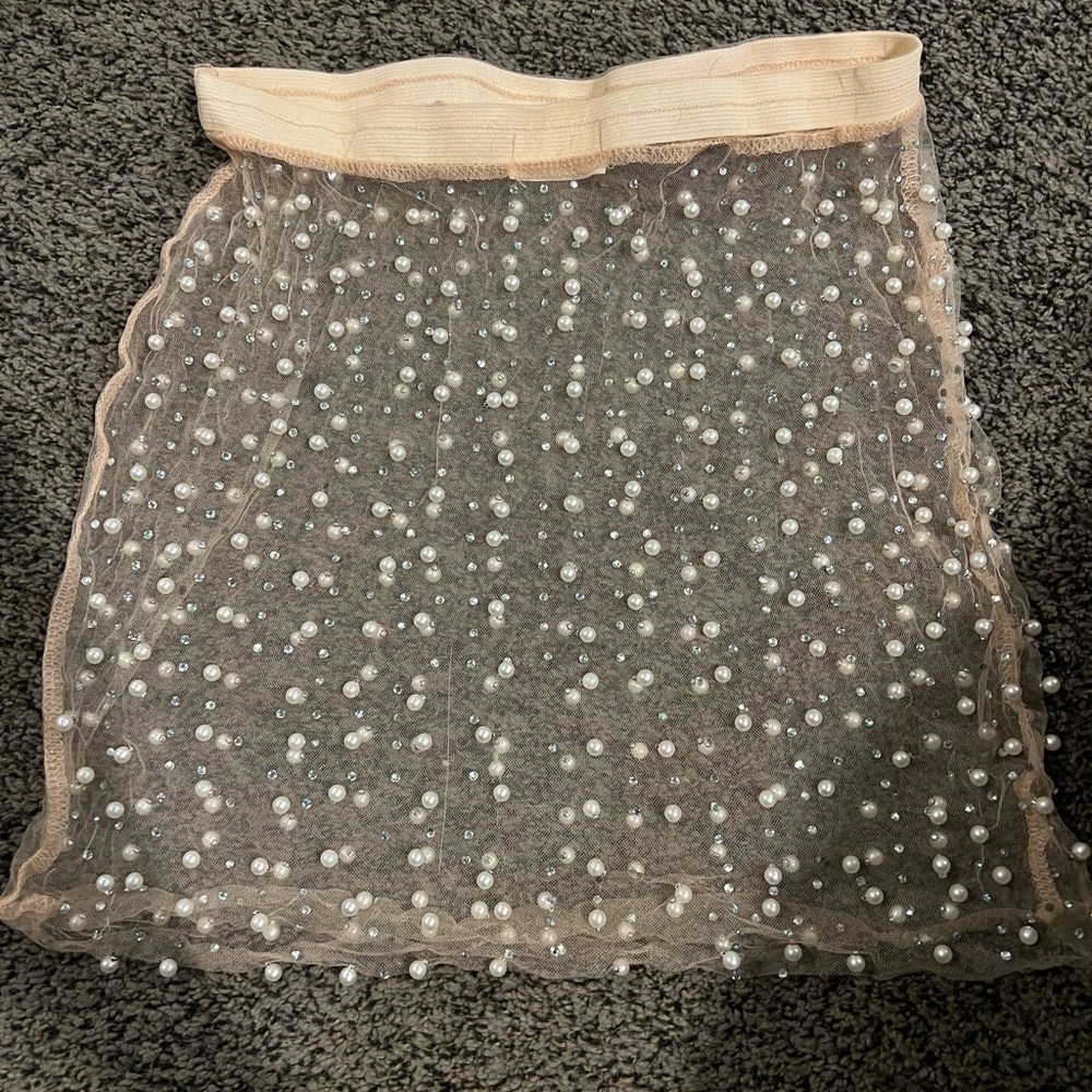 Beach Bunny Glitzy Girl Pearl Mesh Top & Skirt Set - Picture 7 of 10